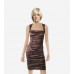 Red Wine Ruched Cocktail Dress
